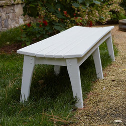 Behren's Collection B098 Outdoor Polymer Three Seat Bench in White - Outdoor Benches