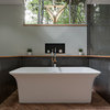 AB9942 67" White Rectangular Solid Surface Smooth Resin Soaking Bathtub