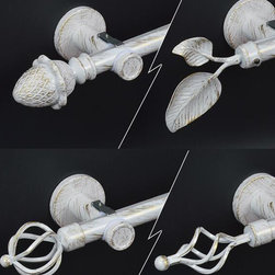 Single Curtain rods in white brush gold color - Products