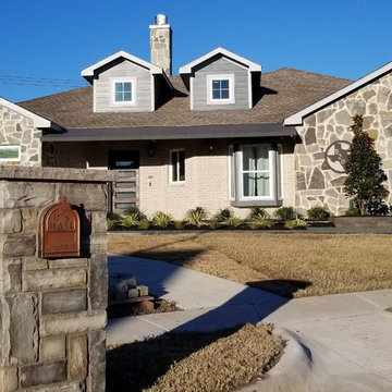 Rowlett - Stone edged landscape and custom mailbox