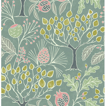Green Groovy Garden Peel & Stick Wallpaper, Bolt