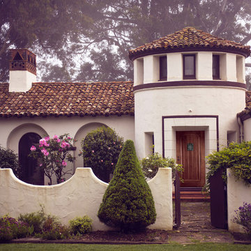 California Spanish Style  Home with Wood Door and Added Speakeasy