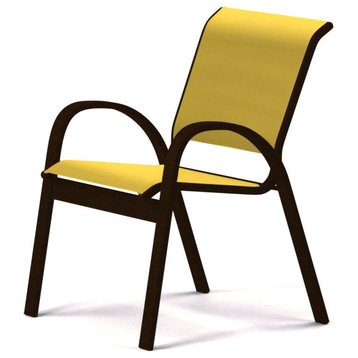 Aruba II Sling Cafe Chair, Textured Kona, Yellow