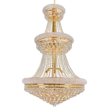 Empire 32 Light Down Chandelier With Gold Finish