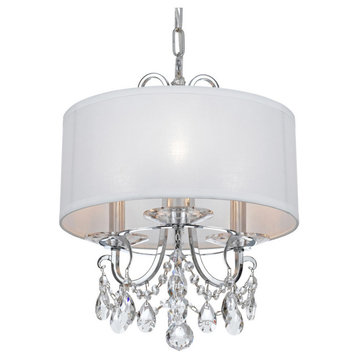 Othello 3 Light Clear Spectra Crystal Polished Chrome Mini Chandelier