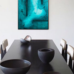 Turquoise & Teal - Mixed Media Art