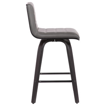 Vienna 26" Counter Height Barstool With Gray Faux Leather