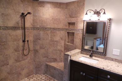 Example of a transitional bathroom design in Cleveland