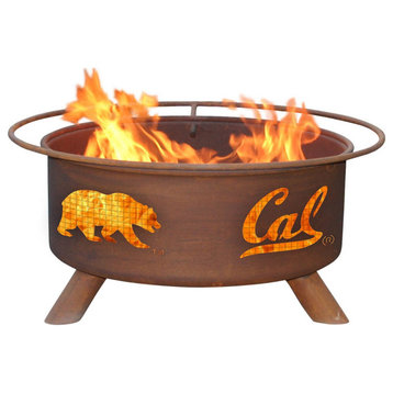 Customizable NCAA Logo Fire Pit, Rust Patina, Cal Berkeley