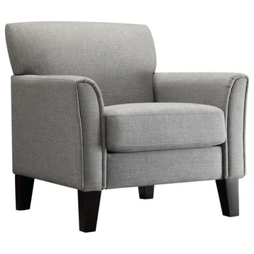 Ava Contemporary Accent Chair, Gray Linen