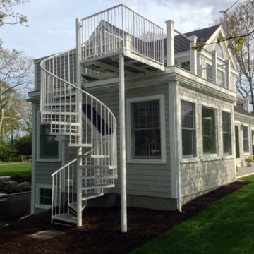 White Exterior Spiral Stair