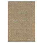 Bareens Designer Rugs - Bohemien Ziegler Magdalen Gray Beige Hand-Knotted Wool Rug - 3'11'' x 5'11'' - Enhance the ambiance of your home with this magnificent Persian-influenced Turkish hand-knotted rug made by skilled artisans capable of creating the most exceptional vegetable dyes and hand-spun wool. This exquisite handmade rug is a one-of-a-kind Peshawar Kafkaz, otherwise identified as Chobi, Chobi Peshawar, Oushak, or Ziegler rug. These handmade rugs are crafted in Pakistan utilizing superior-quality wool imported from Australia, New Zealand, and Korea in two types of weaves: the Persian weave and the Mori weave. This rug is meticulously crafted by hand using the finest natural vegetable dyes extracted from local plants. The artisans use a blend of hand-spun local and fine merino wool, resulting in a rug with a compelling texture, higher lanolin content, and longer staple. The artisans occasionally incorporate natural or artificial silk into the pile to enhance specific motifs. The finished product is an awe-inspiring execution of flawless design and an understated palette that exudes elegance.