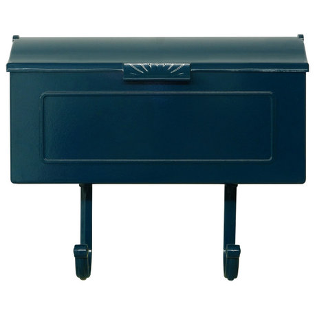 Mid Modern Nash Horizontal Mailbox, Blue