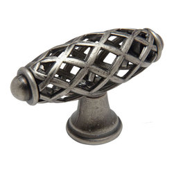 Cosmas - Cosmas 1749WN Weathered Nickel Birdcage Cabinet Knob [5 PACK] - Cabinet And Drawer Knobs
