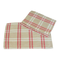 Xia Home Fashions - Natural Linen Check Placemats, 14"x20", Set of 4 - Placemats