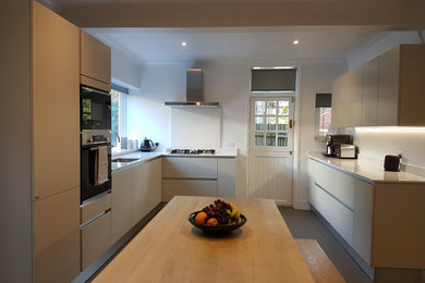 This is an example of a medium sized contemporary kitchen in London.