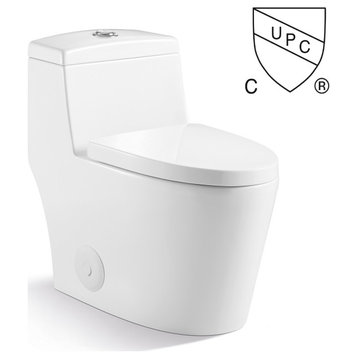 Kingsman Contemporary Modern Design,Elongated Toilet MJ80 Pure White