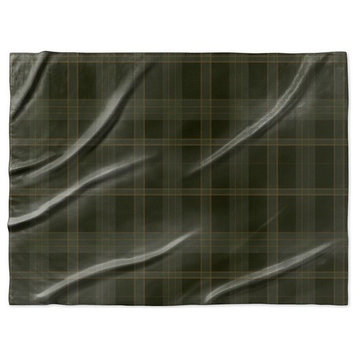 "Tartan Plaid in Hunter Green" Sherpa Blanket 80"x60"