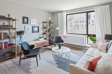 Inspiration for a contemporary living room remodel in New York