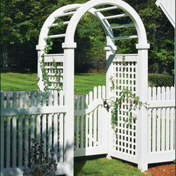 Spindle Top Lattice Arbor - Pergolas