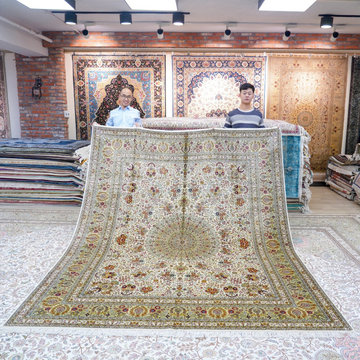 Yilong 8'x10' Handmade Silk Rug