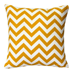 Zig Zag Yellow Throw Pillow 16x16 - Products