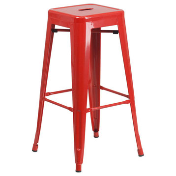 Backless Red Metal Barstool CH-31320-30-RED-GG