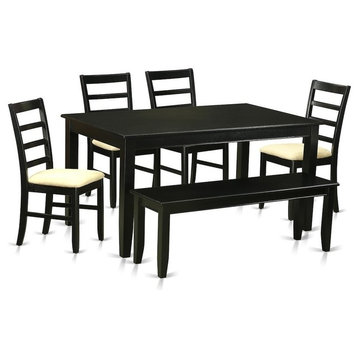 6-Piece Dining Room Set, Dining Table And 4 Dining Chairs And Also Bench