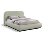 Meridian Furniture - Vaughn Bed, Mint, Queen, Chenille Fabric, Black Finish - Transform your bedroom into a cozy and inviting retreat with the Vaughn Queen Bed. With its rich mint chenille textured fabric and solid wood base in a black finish, this bed exudes a warm and inviting ambiance that will make you feel right at home. Its soft and plush surface provides a cozy and comfortable retreat, while its sturdy and durable construction ensures that you can enjoy long-lasting comfort. So go ahead, treat yourself to a restful night's sleep in this exquisite bed, and wake up feeling refreshed and rejuvenated.