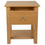 Bedside Table, Oak Finished Solid Wood With Drawer and Open Shelf for Storage