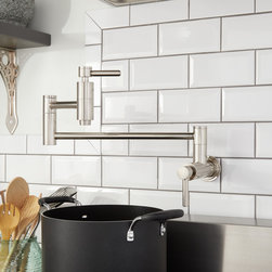 Contemporary Retractable Wall-Mount Pot Filler Faucet - Pot Fillers