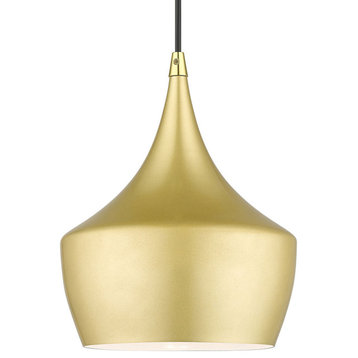 Livex Lighting 41186 Waldorf 10"W Mini Pendant - Soft Gold / Polished Brass