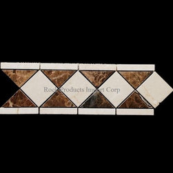 BDP-04 CREMA MARFIL WITH EMPERADOR DARK POLISHED - Accent Trim And Border Tile
