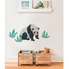 Wild Animals, Tropical Leaves Vinyl Wall Sticker, Panda