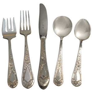 Towle Old Mirror Teaspoon "H" Monogrammed Sterling Silver Flatware 