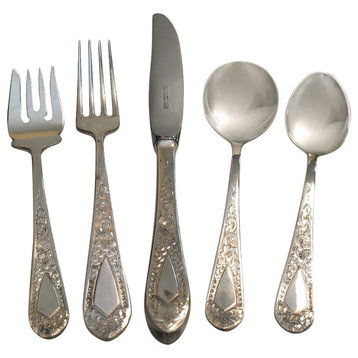 Kirk Stieff Sterling Silver Betsy Patterson Engraved 5-Piece Place Setting