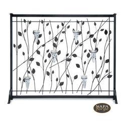 Summer Screen Leaf & Sconce Tea Light in Black - Fireplace Accessories
