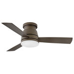 HInkley - Hinkley Trey 44" Integrated LED Indoor/Outdoor Ceiling Fan,Metallic Matte Bronze - Trey features a sleek flush mount design that packs a powerful punch. Its transitional style comes equipped with robust blades that seamlessly pair performance and precision. Trey is offered in versatile Brushed Nickel, Metallic Matte Bronze and Matte White finish options, and its integrated LED lighting and DC motor technology deliver excellent energy efficiency. A timeless etched opal light kit completes the look for a refined appearance. Trey is so versatile; it can be used for both indoor and outdoor spaces. Blades are included with every fan.