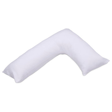 L-Shaped Body Pillow Prenatal Pregnancy Pillow Body Pillow, White