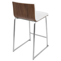 LumiSource Mara 26" Counter Stool, Walnut And White, Set Of 2