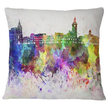 Brasov Skyline Cityscape Throw Pillow, 16"x16"