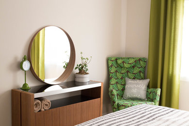 Example of a 1960s bedroom design in Charlotte