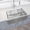 30" Single Farmhouse Sink With Grid and Strainer