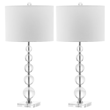Safavieh Liam Stacked Crystal Ball Lamps, 29"H, Set of 2
