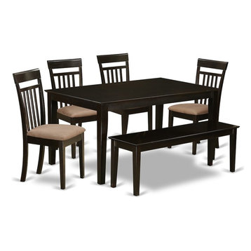 6-Piece Dining Room Set, Top Kitchen Table And 4 Kitchen Chairs Plus A Bench