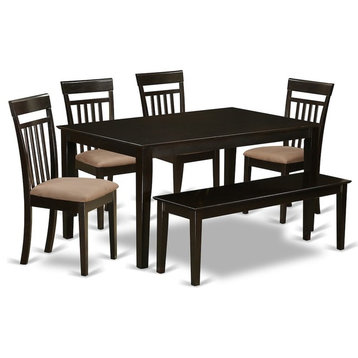 6-Piece Dining Room Set, Top Kitchen Table And 4 Kitchen Chairs Plus A Bench