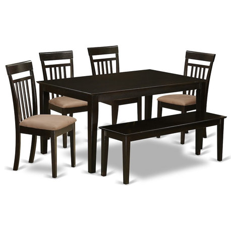 6-Piece Dining Room Set, Top Kitchen Table And 4 Kitchen Chairs Plus A Bench