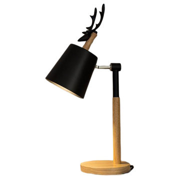Lauterbrunnen | Nordic Style Table Lamp with Deer Antlers, Black
