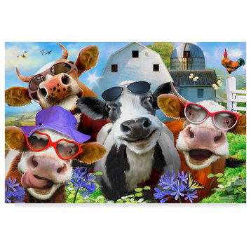"Chill Cows" by Howard Robinson, Canvas Art