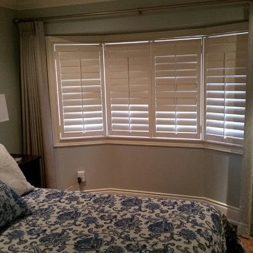 Bedroom Shutters with Blackout Drapery